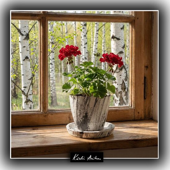 Betona puķpods no kolekcijas "Bērzu līnija"